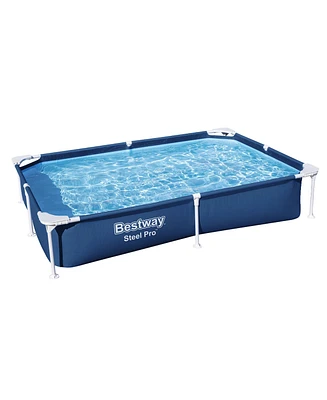 Bestway Steel Pro 87" x 59" x 17" Rectangular Above Ground Outdoor Swimming Pool