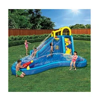 Banzai Inflatable Big Blast Splash Slide Lagoon Pool Outdoor Water Park (2 Pack)