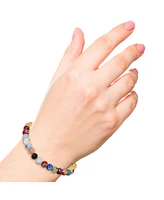 Jessica Simpson Multicolor Beaded Stretch Bracelet with Gold Accents