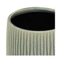 Striped Ceramic Round Planter – Versatile Pot for Indoor & Outdoor Spaces
