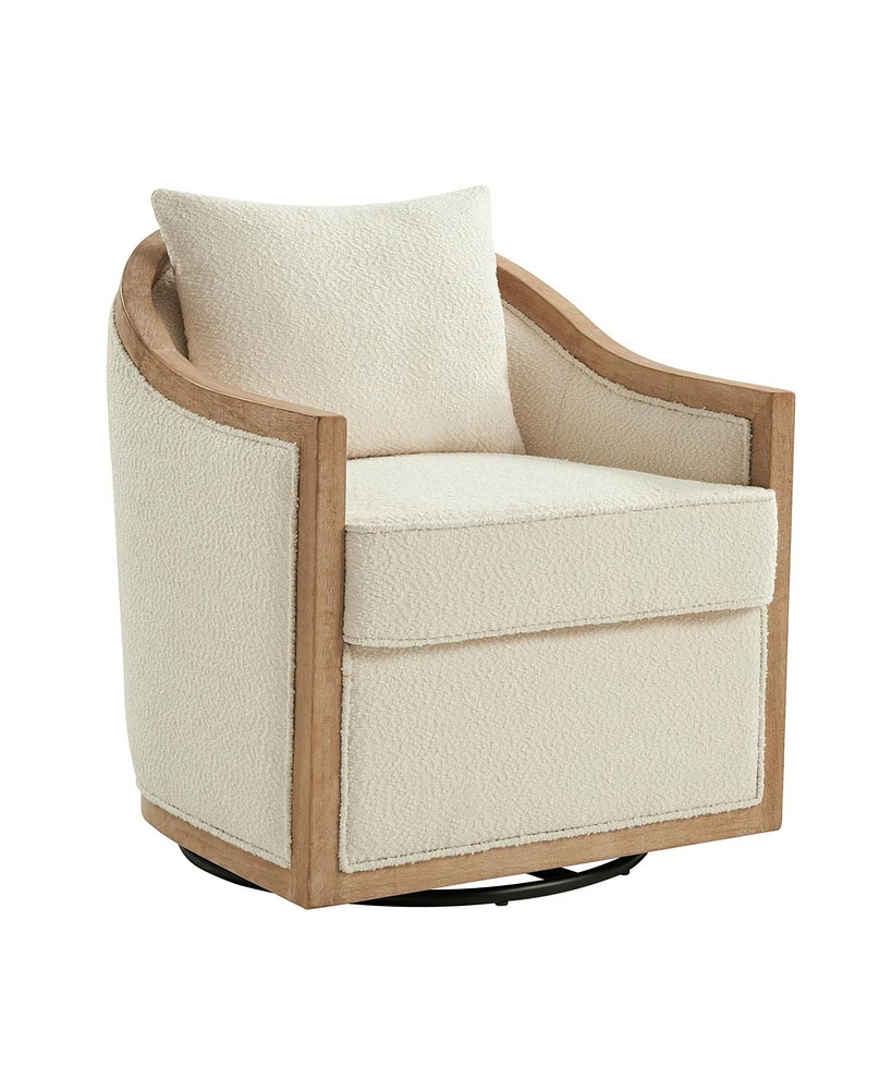 Zacharie Farmhouse Rattan Solid Wood Armchair