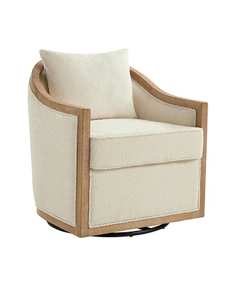 Zacharie Farmhouse Rattan Solid Wood Armchair