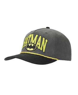 Dc Comics Men's Batman Embroidered Logo Adult Black Retro Grandpa Snapback Hat