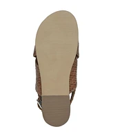 Leather Woven Crossover Flat Sandals
