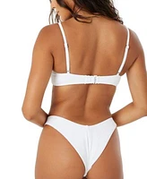 Roxy Juniors Ribbed Love Knot Bralette Bikini Top Cheeky V Front Bottoms