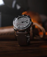 Spinnaker Men's Fleuss Automatic Gray Leather Strap Watch, 43mm