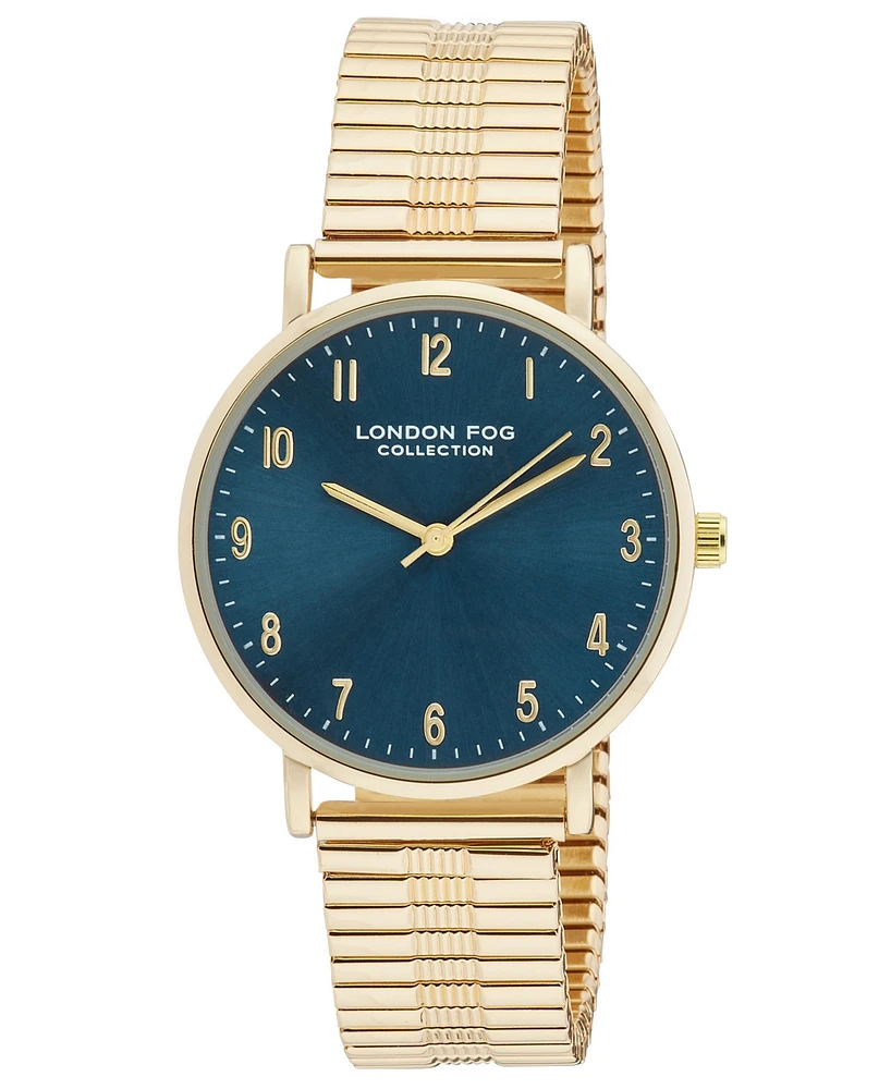 London Fog Unisex Baldwin Gold Link Alloy Watch, 37mm