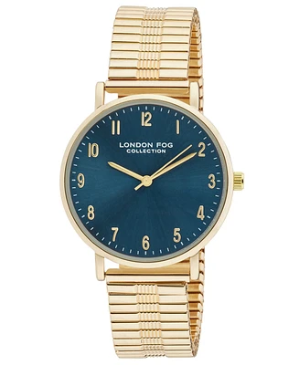 London Fog Unisex Baldwin Gold Link Alloy Watch, 37mm