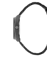 London Fog Unisex Keltic Cushion Case Black Link Alloy Watch, 38mm