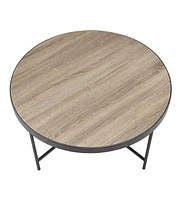 Industrial Round Coffee Table – Solid Iron Construction
