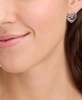 kate spade new york Silver-Tone Spade Flower Lace Stud Earrings