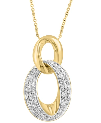 Effy Diamond Interlocking Loop Pendant Necklace (1/2 ct. t.w.) in 14k Gold, 17" + 1" extender