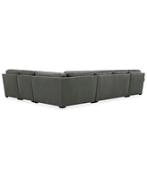 Radley Roll Arm 152" 5-Pc. Leather Wedge Corner Chaise Sectional, Exclusively at Macy's