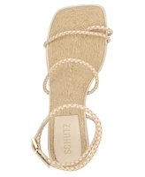 Schutz Women's Kaya Straw Mid Stiletto Heel Sandals
