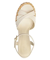 Schutz Women's Keefa High Straw Round Toe Sandals