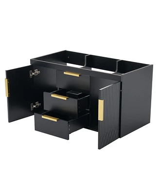 36" Wall-Mounted Bathroom Vanity with 2 Drawers