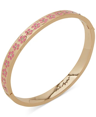 Karl Lagerfeld Paris Gold-Tone Pave Flower Bangle Bracelet