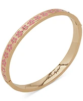 Karl Lagerfeld Paris Gold-Tone Pave Flower Bangle Bracelet