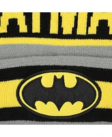 Dc Comics Men's Batman Logo Gray Cuff Beanie