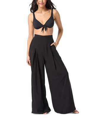 Vince Camuto Women's Front-Pleat Wide-Leg Cover-Up Pants
