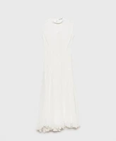 Mango Women's Pleated Lace Dress