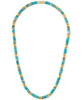 Bulova Men's Marine Star Reconstituted Turquoise 22" Beaded Necklace