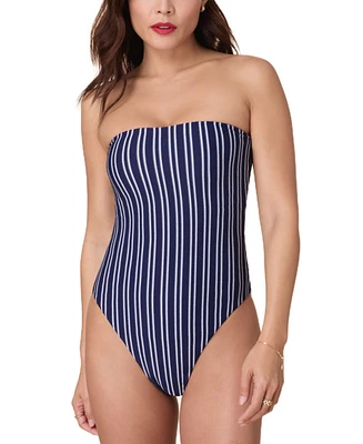 Andie Women's The Kauai Strapless Nautical Stripe One-Piece Swimsuit