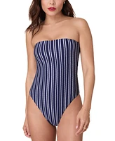 Andie Women's The Kauai Strapless Nautical Stripe One-Piece Swimsuit