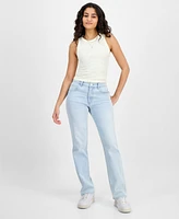 Dollhouse Juniors' High-Rise Baggy Straight-Leg Jeans