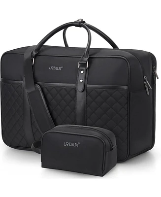 Urtala Travel Duffle Bag for Men, Weekender Women with Toiletry Bag, Carry On Overnight 17.3 inch Laptop Compartment (Black)