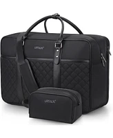 Urtala Travel Duffle Bag for Men, Weekender Women with Toiletry Bag, Carry On Overnight 17.3 inch Laptop Compartment (Black)