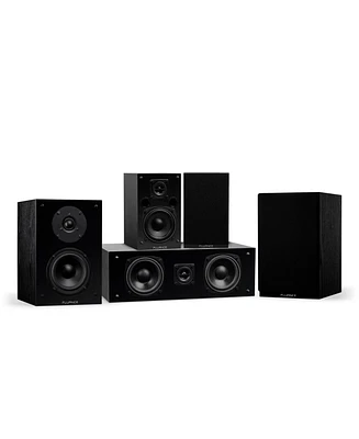 Fluance Elite High Definition Compact Surround Sound Home Theater 5.0 Channel Speaker System including 2-Way Bookshelf, Center and Rear Surrou