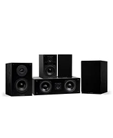Fluance Elite High Definition Compact Surround Sound Home Theater 5.0 Channel Speaker System including 2-Way Bookshelf, Center and Rear Surrou