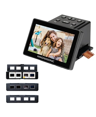 Magnasonic 25MP Film Scanner with Large 5" Display & Hdmi, Long Tray Slide Film Holders, Converts 35mm/126/110/Super 8 Film & 135/126/110 Slides into