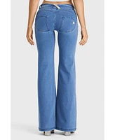 Freddy Women's Wr.up Denim Belted Low Rise Flare Jeans