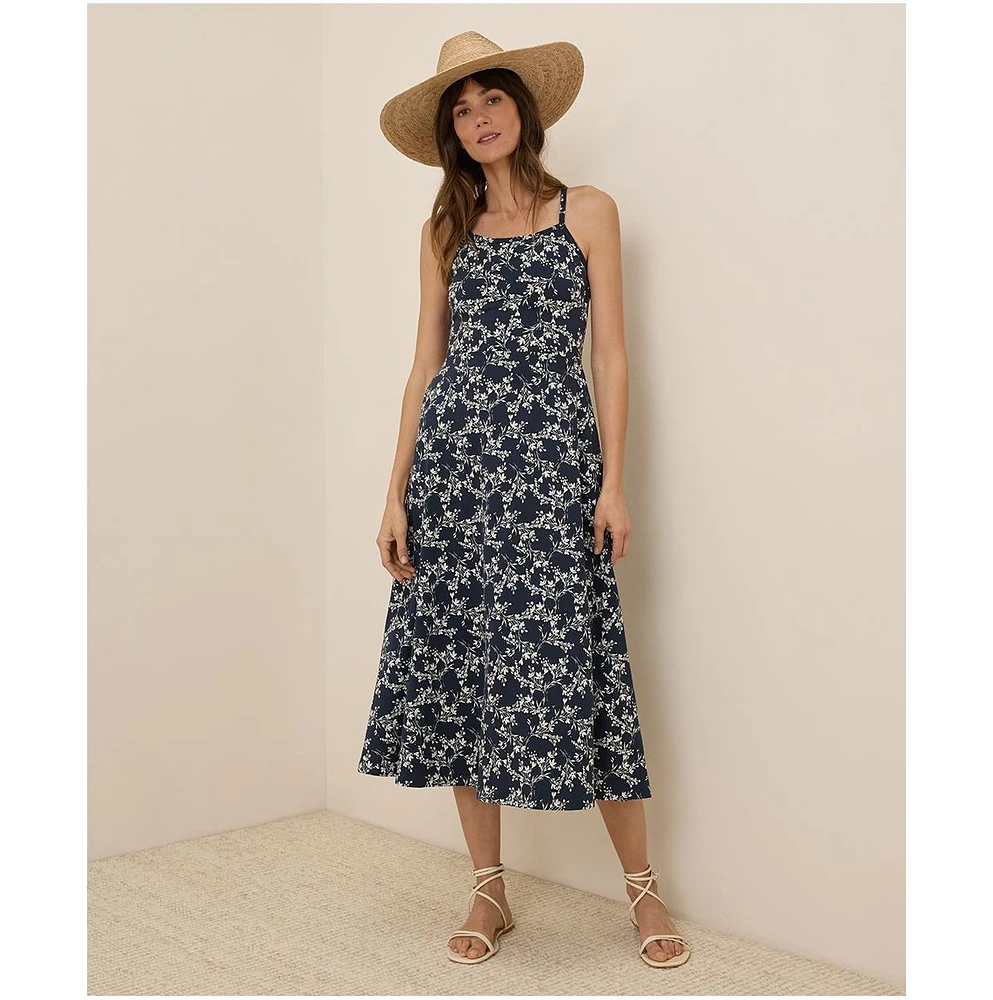 Pact Women's Organic Cotton Fit & Flare Midi Dress