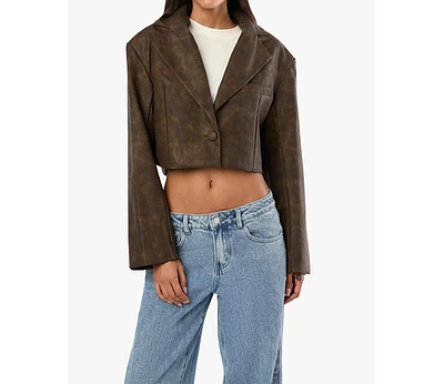 WeWoreWhat Women's Patina Cropped Blazer
