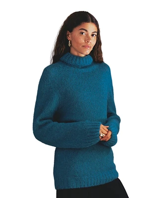 Celtic & Co. Women's Alpaca Cotton Slouch Roll Neck Sweater