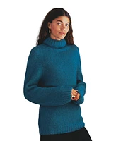 Celtic & Co. Women's Alpaca Cotton Slouch Roll Neck Sweater