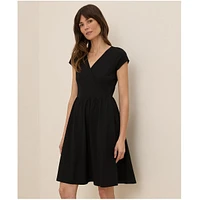 Pact Women's Organic Cotton Fit & Flare Crossover Dress