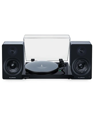 Fluance RT81+ Elite Vinyl Turntable (White) and Ai61 6.5" Stereo Bookshelf Speakers (Lucky Bamboo) Bundle: High Fidelity Sound, Detailed Audio Reprodu