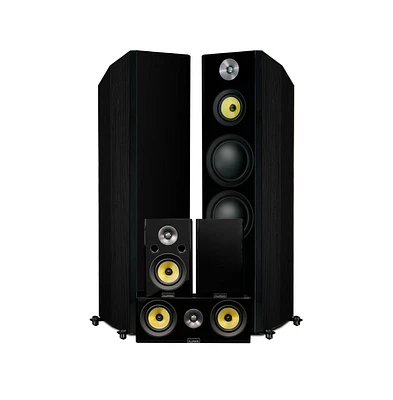 Fluance Signature HiFi Surround Sound Home Theater 5.0 Channel Speaker System including 3-Way Floorstanding Towers, Center and Rear S