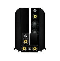 Fluance Signature HiFi Surround Sound Home Theater 5.0 Channel Speaker System including 3-Way Floorstanding Towers, Center and Rear S