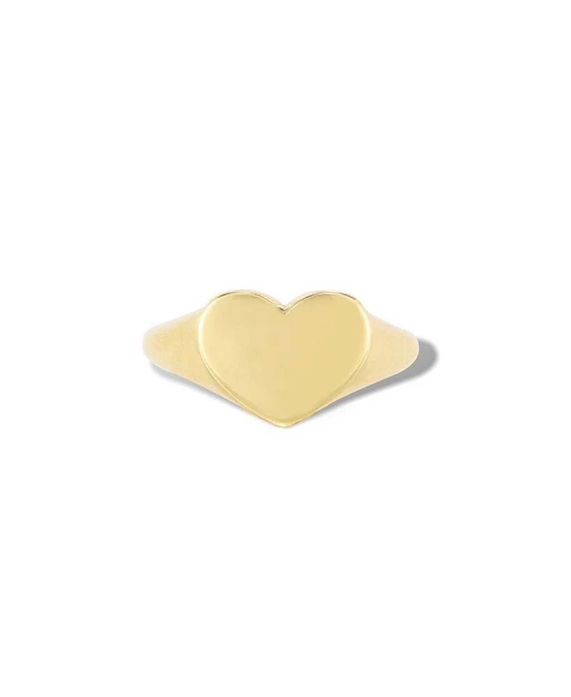 The Lovery Gold Heart Signet Ring 14K Gold