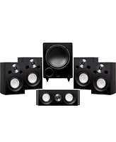 Fluance Reference Compact Surround Sound Home Theater 5.1 Channel Speaker System including 2-Way Bookshelf, Center Channel, Rear Surround Speakers and