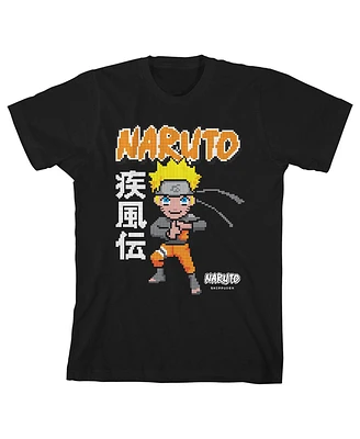 Naruto Boys Shippuden Pixel Character Youth Graphic Tee-xl