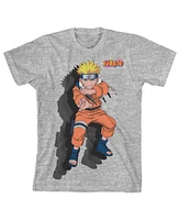 Naruto Boys Shadow Effect Crew Neck Short Sleeve Athletic Heather T-shirt-xl