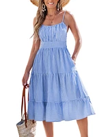 Cupshe Women's Midsummer Dream Striped Midi Beach Dress