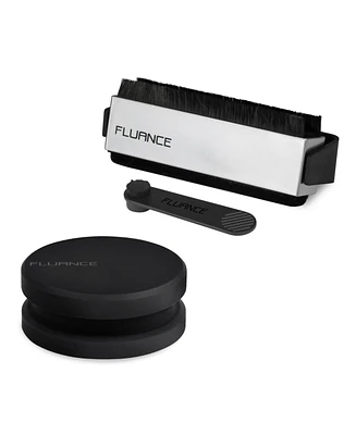 Fluance Vinyl Record Accessory Kit With Record and Stylus Anti-Static Carbon Fiber Brushes and Record Weight (VB52RW03)