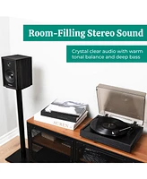 Electrohome Montrose Record Player Stereo System, 4" Bluetooth Powered Bookshelf Speakers, Belt-Drive Turntable with Audio-Technica Stylus, Speed Cont